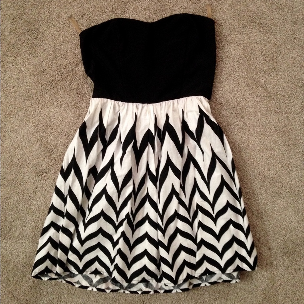 Strapless mini dress
